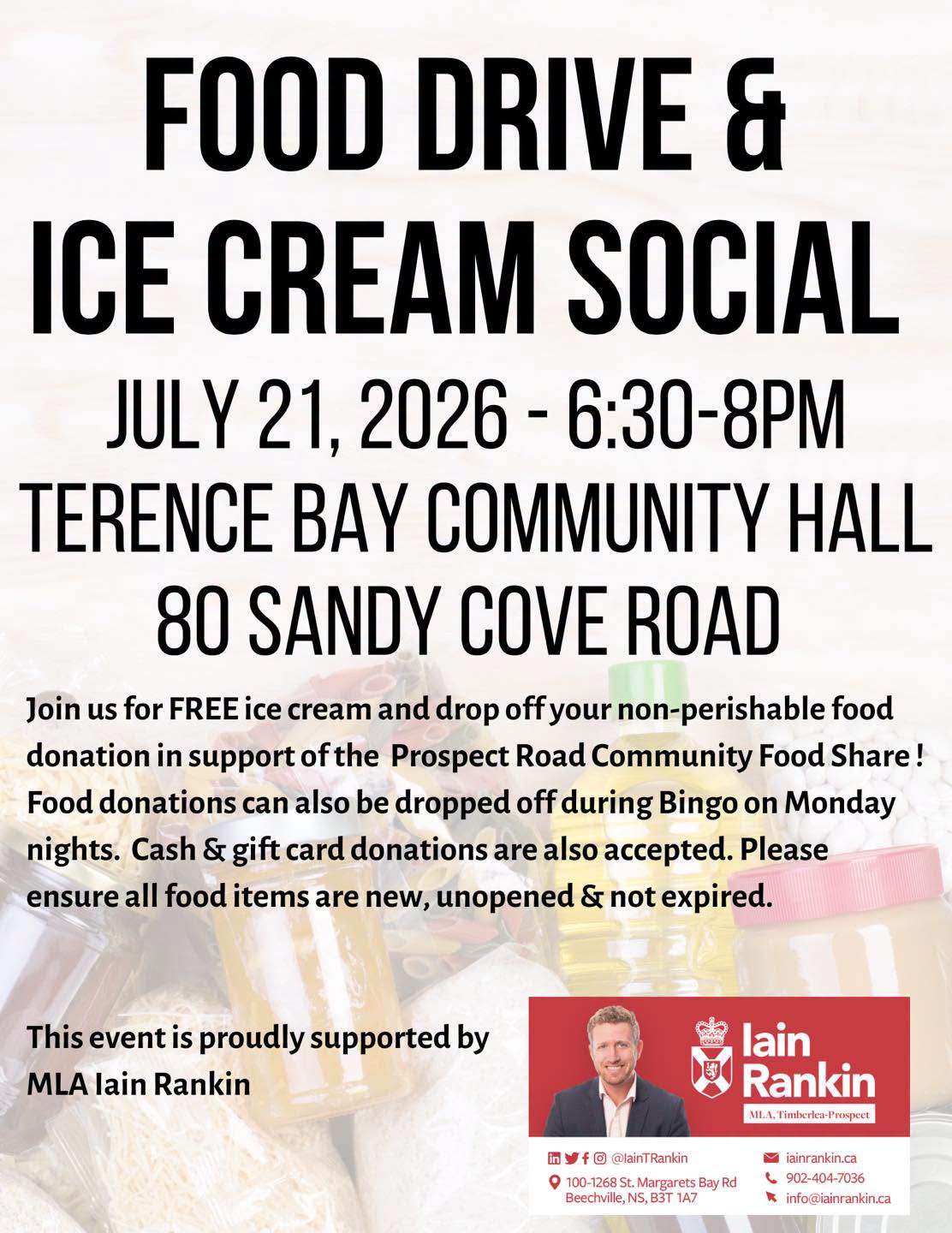 Food Drive & Ice Cream Social